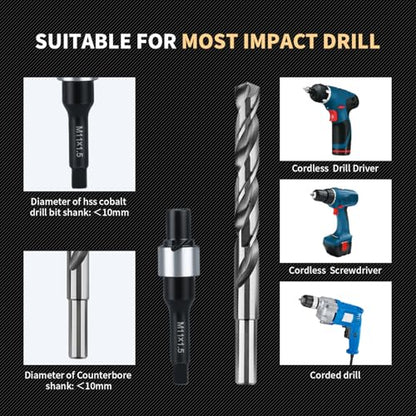 M11X1.5 Metric Thread Repair Kit with Insert HSS Drill, Tap, Counterbore, Installation Driver, 10PCS Stainless Steel Insert M11X1.5X30MM