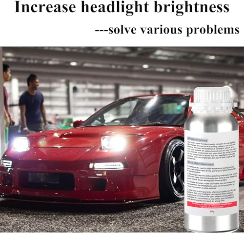 800g Auto Headlight Restoration Liquid, Car Headlight Scratch Restoring Fluid Headlight Repair Polish Cleaner, Headlight Restoration Kit Refill Bottle for Polishing, Restoring Dull Yellow Headlamp - size: M