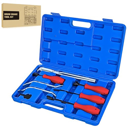 GOOACC 8PCS Drum Brake Tool Kit, Brake Tool Set with Drum Brake Spring Tool Installer, Remover, Compressor, Retainer, Pliers and Adjustment Spoons Set Brake Tools for Automotive Installer Remover Blue - color: 8pc Brake Tool Blue