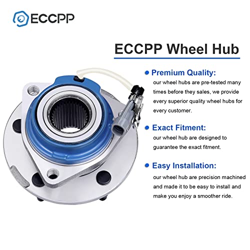 ECCPP 513121 Front Wheel Hub Bearing for Chevrolet Impala 2000-2013 | for Buick Century 1997-2005 5 lugs w/ABS Sensor Pre-Greased Sealed - size: 513121