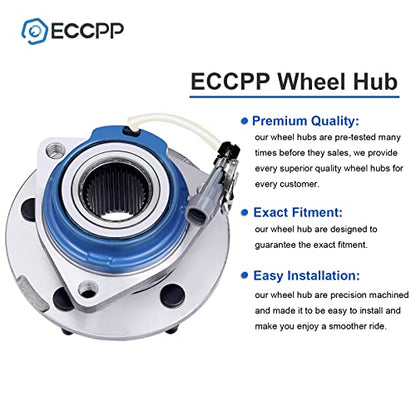ECCPP 513121 Front Wheel Hub Bearing for Chevrolet Impala 2000-2013 | for Buick Century 1997-2005 5 lugs w/ABS Sensor Pre-Greased Sealed - size: 513121