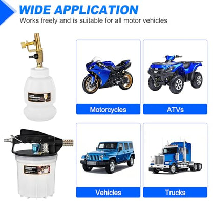 GOOACC Brake Bleeder Kit 2L Pneumatic Brake Bleeder Vacuum Pump Fluid Extractor with 1L Refilling Bottle & Adapters Brake System Bleeding Tools Brake Pressure Fluid Flush Kit for Automotive Bleeding - size: 2L Pneumatic