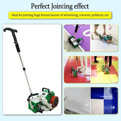 TECHTONGDA Automatic Hot Air Welder 110V PVC Banner Welding Machine Heat Jointer Plastic Fabric Welder Seamless Splicing Machine with Welding Thickness 0.2-2mm for Advertising Cloth Banner Fabric PVC