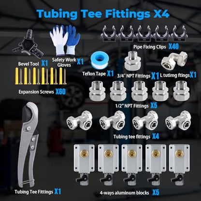 Shop Air Line Kit 3/4"100'&200'&300' HDPE-Aluminum-HDPE Air Tubing Kit for Compressor Accessories, Leak-Proof & Easy to Install Piping System for Garage - size: 3/4"×200FT