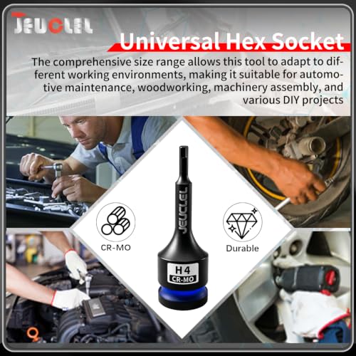 4mm Hex Impact Bit Socket, H4 1/2" Drive Allen Socket, Cr-Mo Steel | 3-Inch, Lengthen Hex Screwdriver Adapter for Electric Ratchet Wrenches Fastening Screws, Socket Wrench, Head Drill - size: 1PC | H4 4MM