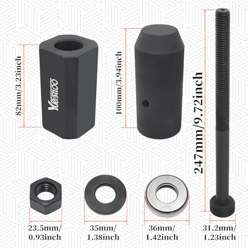 9U-6891 Injector Sleeve Cup Remover & Installer Tool Kit | Compatible with CAT Caterpillar C10 C12 C15 C16 C-18 3406E Engines, 6 PCS Fuel Injector Sleeve Removal Installation Tools - size: 6pcs