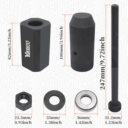 9U-6891 Injector Sleeve Cup Remover & Installer Tool Kit | Compatible with CAT Caterpillar C10 C12 C15 C16 C-18 3406E Engines, 6 PCS Fuel Injector Sleeve Removal Installation Tools - size: 6pcs