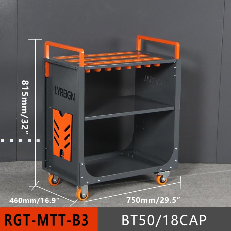 CNC Tool cart, CNC Trolley is Suitable for Warehouses and CNC Machining Centers, Gray, Non-Slip and Scratch-Resistant, CNC Tool Rack BT50-18CAP - size: CAT50-18CAP