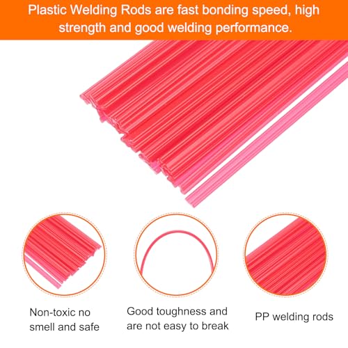 MECCANIXITY 30pcs 8 Inch Plastic Welding Rods PP Welding Strips Welder Rods for Car Bumper, Kayak Repair, Plastic Welder, Red - color: Red, size: 8 Inch