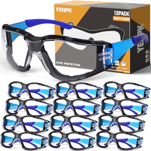 Safety Glasses for Men and Women, Anti-Fog UV Protection, Clear Lens Eye Protection Glasses Impact Resistant - color: 12pack-clear