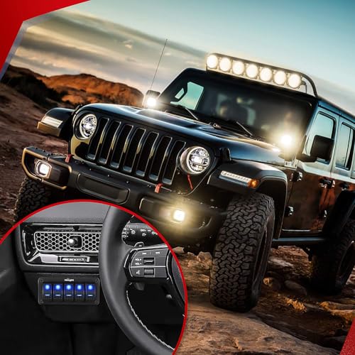Nilight 16AWG 14AWG 12AWG LED Light Bar Wiring Harness Kit 12V On/Off 5 Gang Rocker Switch Panel Power Relay Blade Fuse 5Pin Toggle Switches for Cars Boat ATV Trucks-10 Leads - color: 5Gang Rocker Switch 16AWG Wiring Harness