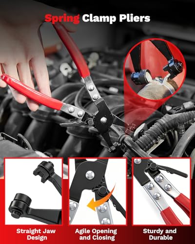 Saker Electrical Disconnect Pliers Electrical Connector Removal Tool – 5PCS Automotive Hose Clamp Tool Set for DIY Car Owners, Safe Electrical Connector Removal, Tight Engine Bay Repair & Maintenance - size: 5PCS