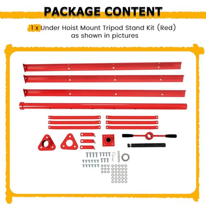 KUAFU Adjustable Under Hoist Tripod Stand 2 Ton High Lift Jack Stand Reach | Underhoist Support Stand 4000lbs Capacity Lift Stand for Car Lift High-Position Lift Range 47.4"-84.5" - size: Red
