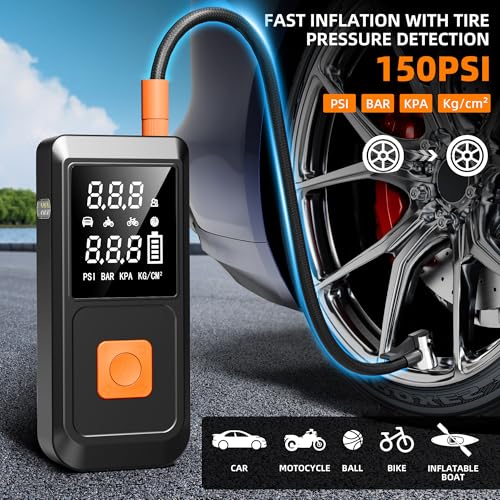 GOLDFOREST Car Battery Jump Starter with Air Compressor 4000A 150PSI, Portable Car Jumper Starter (10L Gas/8L Diesel), 12V Jump Box with Auto-Stop Tire Inflator, 20000mAh, Car Emergency Kit