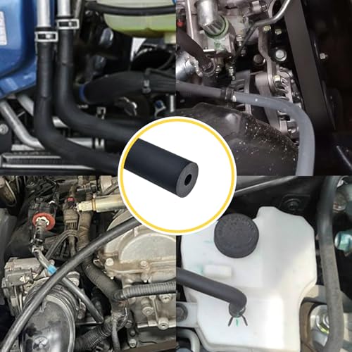 Unicaravan Silicone Vacuum Hose 10FT ID 5/32" (4mm), Wall Thickness 4mm,Matte Black Tubing, With 10PCS Clamps, Tube Cutter, screwdriver,Automotive Marine & Industrial Use - size: 5/32" (4mm) - 10FT + 10PCS Clamps + tube cutter