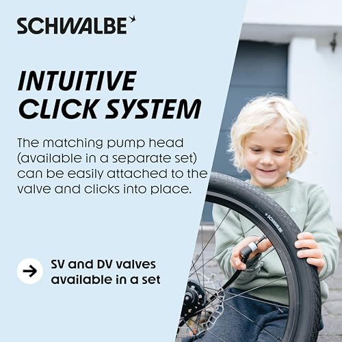 Schwalbe Clik Valve Conversion Set - Presta/SV Valve Conversion Kit - Innovation for Inflating Bicycle Tyres - style: SV