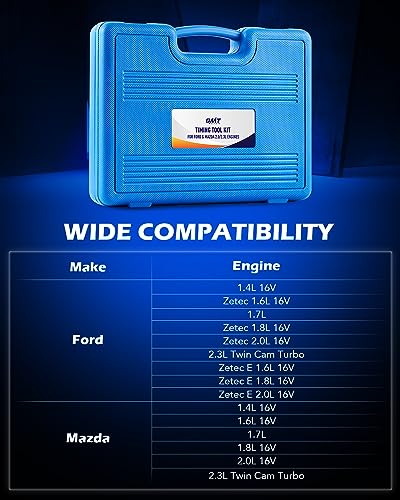 Orion Motor Tech Engine Timing Tool Set, 24 Piece Engine Camshaft Alignment Timing Tool Kit Compatible with Ford Mazda 1.4 1.6 1.7 1.8 2.0 2.3 L, Camshaft Holding Crankshaft Alignment Tool with Case
