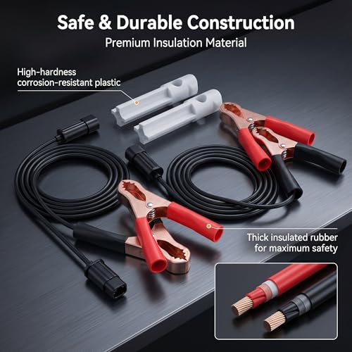2 Sets Car Fuel Injector Cleaner kit, 12-24V Fuel Injector Flush Cleaner Adapte with Test Lead, No Disassembly Required Fuel Injector Cleaning Tool, for Car Motorcycle ATV (Red & Black)