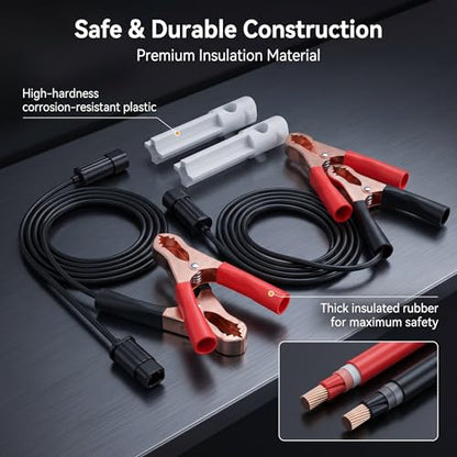 2 Sets Car Fuel Injector Cleaner kit, 12-24V Fuel Injector Flush Cleaner Adapte with Test Lead, No Disassembly Required Fuel Injector Cleaning Tool, for Car Motorcycle ATV (Red & Black)