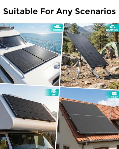200 Watt TÜV Certification N-Type Solar Panel, 25.6% Efficiency | IP68 Waterproof, 16BB High Efficiency Monocrystalline PV Module, for RV, Van, Marine & Off-Grid Systems, Emergency Backup - style: 200W