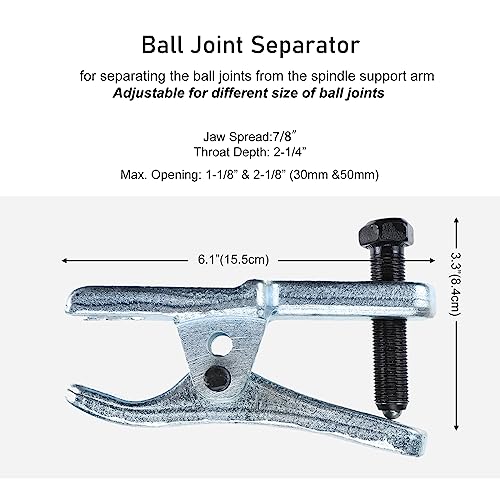 5 in 1 Ball Joint Separator, Pitman Arm Puller, Tie Rod End Removal Tool Set, Front End Service Tool Kit for Cars, Pickups, Trucks