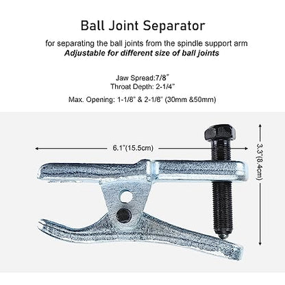 5 in 1 Ball Joint Separator, Pitman Arm Puller, Tie Rod End Removal Tool Set, Front End Service Tool Kit for Cars, Pickups, Trucks
