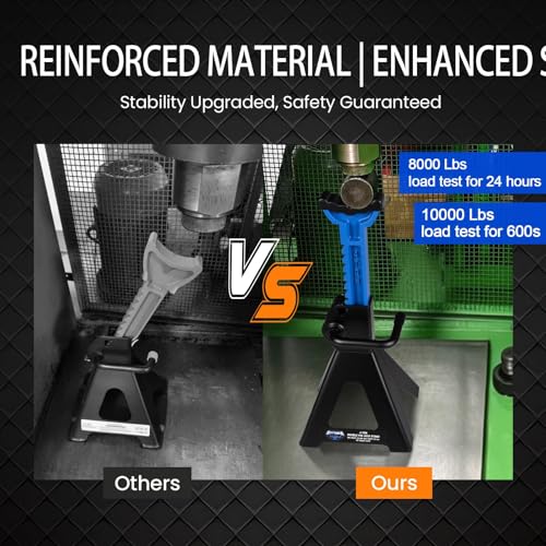 ANTPOWER Jack Stands 4 Ton (8,000 LBs) Heavy Duty Car Jacks Stand, 13.11"-20.28" Adjustable Height with Rubber Pad Double Locking for Lifting Automotive Small SUV, Pickup 1 Pair(4T) - style: 4T Double Pin Locking with Rubber Pads