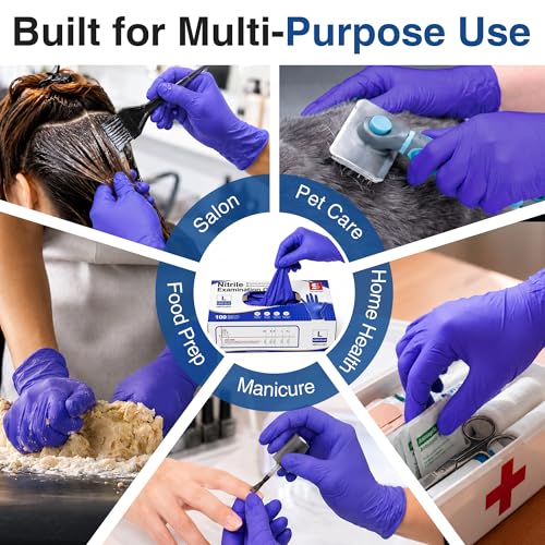 Schneider Medical Nitrile Exam Gloves, Powder & Latex Free, Darkblue | Disposable for Medical Exams, Cooking, Food Prep, Cleaning, Home, Household Use - size: X-Large