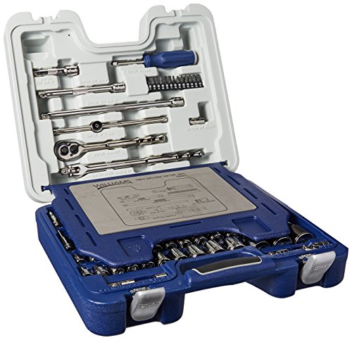 Williams 50607 79 Piece 3/8" Drive Deluxe Tool Set 6 and 12 Point Rugged-Case-System Tool Set, SAE and Metric, with 1/4" Hex Screwdriver Bits - size: 79 Piece (SAE & Metric), style: 3/8" Drive