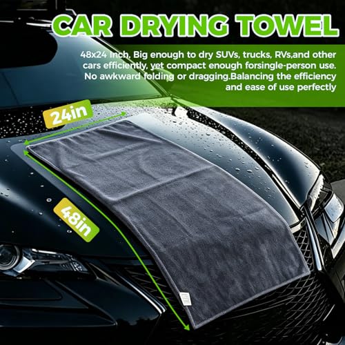 3-Piece Car Wash Kit: 2 Scratch-Free Chenille Microfiber Wash Mitts + 1 Large 400GSM Drying Towel, Lint-Free Auto Cleaning Set for Cars Trucks SUVs RVs | 2 Scratch-Free Chenille Washing Glove + 1 Large 400GSM Drying Towel, Lint-Free Auto Cleaning Set for