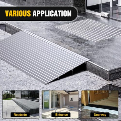 Nilight Door Threshold Ramp, 3" Rise Portable Aluminum Wheelchair Door Entry Ramps for Doorways Stairs Home Steps - size: 3" Rise