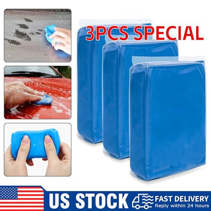 Car Clay Bar 3 Pack 400g,Premium Grade No Scratch Magic Clays Bars Detailing Cleaner Kit,Glass Deatil Cleaning with Washing and Adsorption Capacity for Auto SUV,RV,Truck