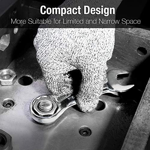 DURATECH Stubby Combination Wrench Set, SAE, 11-piece, 3/8'' to 1'', 12-Point, CR-V Steel, with Rolling Pouch - size: 11-Piece, SAE