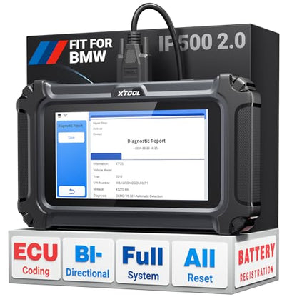 XTOOL IP500 for BMW OBD2 Scanner, Full Systems Bidirectional Scan Tool | Fit for BMW/MiNi/RR, ECU/Offline Coding, Battery Registration Tool, All Services-Injector Coding/BMS/ABS,Lifetime Free Update