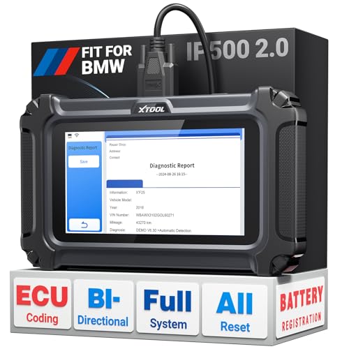 XTOOL IP500 for BMW OBD2 Scanner, Full Systems Bidirectional Scan Tool | Fit for BMW/MiNi/RR, ECU/Offline Coding, Battery Registration Tool, All Services-Injector Coding/BMS/ABS,Lifetime Free Update