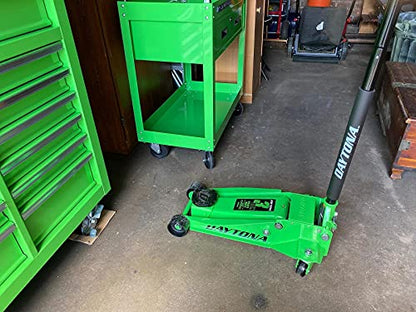 Daytona 3 Ton Professional Rapid Pump Floor Jack, Green (DaytonGHD3T)