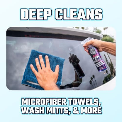 Chemical Guys Microfiber Wash Detergent, Concentrated, Fresh Citrus, 32 oz | Microfiber-safe concentrate for towels, mitts, and pads; lifts dirt, grease, and wax, restores softness, no softener needed - size: 32 Fl Oz (Pack of 1)