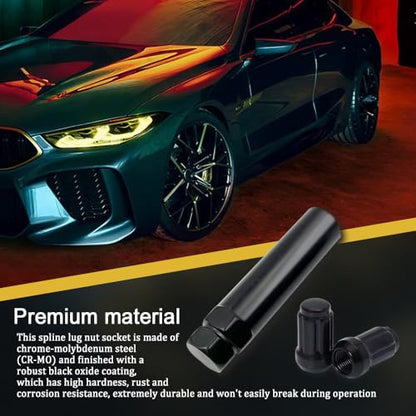 6 & 7 Spline Lug Nut Socket Key, Aftermarket Wheel Lock Tool Kit for Easy Installation and Removal of for 6 & 7 Points Aftermarket Wheels Lock Nuts Drive Tuner