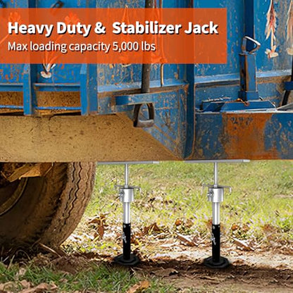 RV Slide Out Support Jacks with Flat Top Block, for Travel Camper RV Height Adjustable from 11" to 23", Heavy Duty Quick Lift Stabilizer up to 5000 lbs Capacity,Set of 2 Trailer Stabilizers
