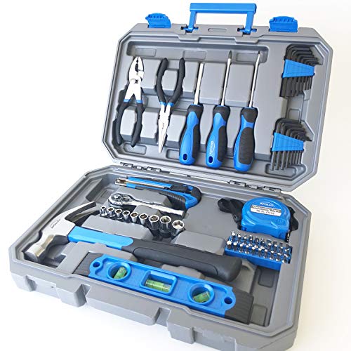 Apollo Tools 65 Piece Essential Tool Set with Sockets and Most-Used Tools for Do it Yourself Repairs and Maintenance Blue - DT0001 - color: Blue, size: 65-Piece