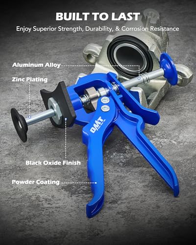 OMT Speedy Brake Caliper Compression Tool for Brake Pad Replacement, Blue | For Single Piston Dual Piston on Most Cars & Trucks; Aluminum & Steel Build; Brake Maintenance; Auto Technicians