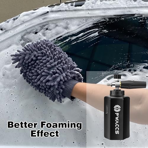 PWACCS Pressure Washer Foam Gun, Short Pressure Washer Gun, Foam Cannon for Car Wash Kit with 1/4" Quick Connector, Pressure Wash Handle for Power Washer with M22 Male Inlet, 4000 PSI, 1.5 Liter - size: 1.5 L