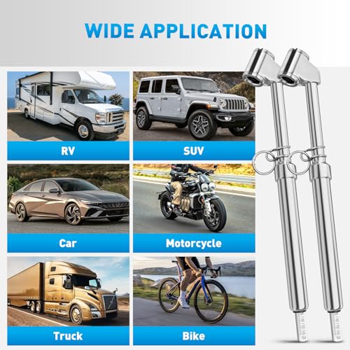 Nilight Dual Head Tire Pressure Gauge Heavy Duty Truck Air Chuck Range 10-150PSI 1-10Bar Tire Pressure Checker Straight-On Tire Air Gauge Extended Tube for Semi Truck, RV, Car, Motorcycle - color: 2pc Tire Pressure Gauge