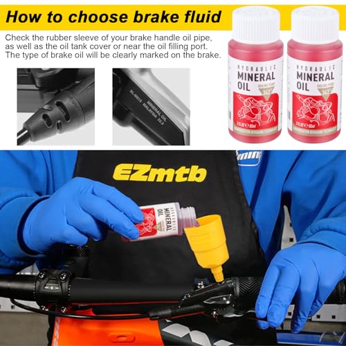 Hydraulic Brake Bleed Kit for Shimano,TEKTRO, MAGURA and Other Mineral Oil Brake Systems, Brake Fluid Change Hydraulic Kits, Including High Performance Brake Fluid Mineral Oil 120ml