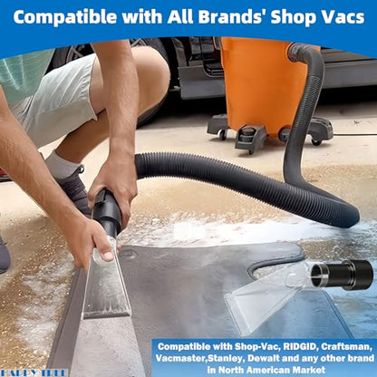 Happy Tree See-Through Extracting Accessory with 2-1/2" Reducer for Upholstery & Carpet Cleaning & Auto Detailing, Shop Vac Extractor Attachment for 10-20 Gallon Wet/Dry Vacuum Cleaners - size: Small with 2-1/2" Adapter