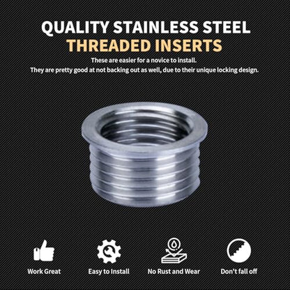 M14X1.5 Thread Repair Kit with Insert HSS Drill, Tap, Counterbore, Installation Driver,Tap Guides, Metric, 10PCS Stainless Steel Insert M14X1.5X 9.4MM