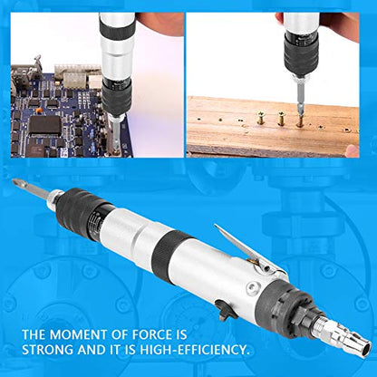 Jectse 1/4" Air Straight Pneumatic Screwdriver,1000RPM Mini Handhold Pneumatic Screwdriver Kit,Industrial Screw Driver Tool