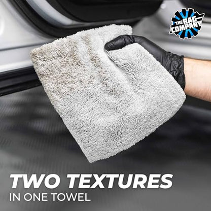 The Rag Company - Creature Edgeless Auto Detailing Towels; Professional 70/30 Blend, Dual-Pile Plush Microfiber, Buffing & Polishing, 420gsm - 16in x 16in - Ice Grey - 10-Pack - color: Ice Grey
