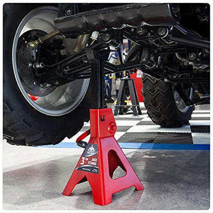 Jack Boss Jack Stands 3 Ton (6,000 LBs) Car Jack Stand Adjustable Lifting for Automotive Small SUV, Red, 2 Pack - style: 3T standard