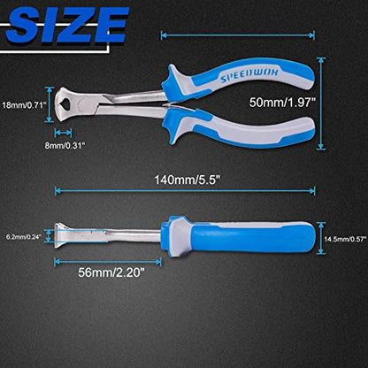 SPEEDWOX 5-1/2 Inches Long Reach End Nippers Mini End Cutting Pliers | Fine End Cutters, Precision Functional Wire Cutter, For Jewelry Making Carpenter Construction, Nail Remover - style: End Nippers